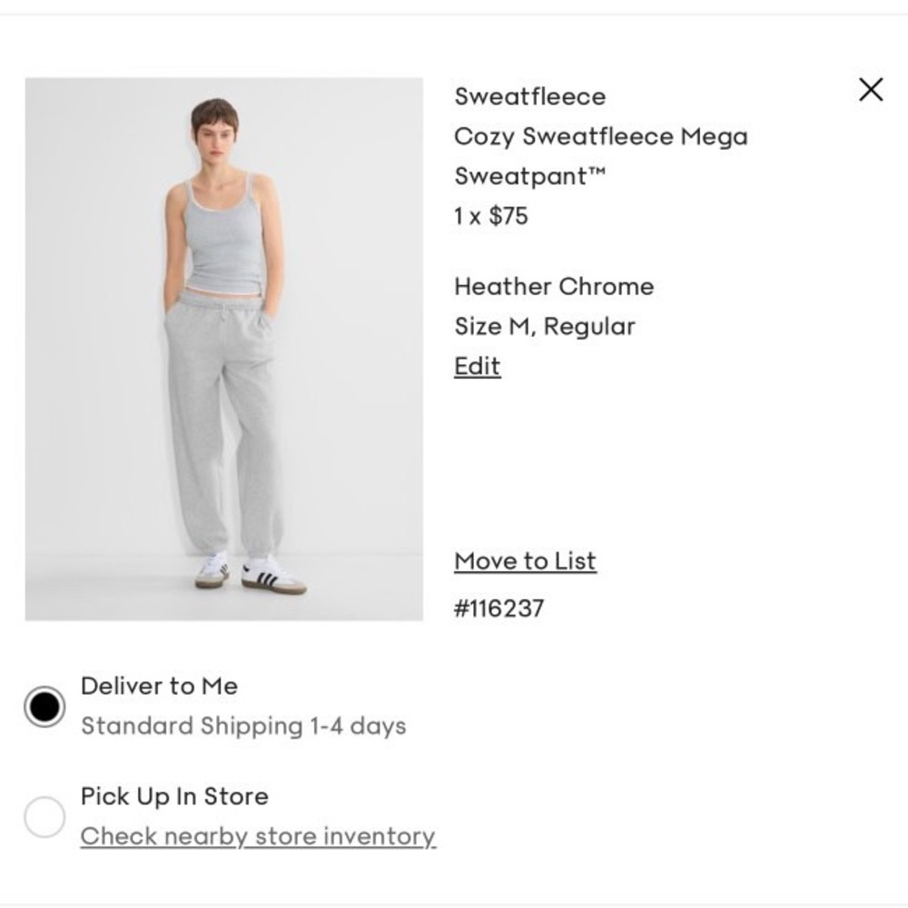 Aritzia Grey Sweatpant